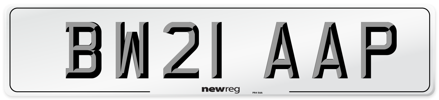 BW21 AAP Number Plate from New Reg